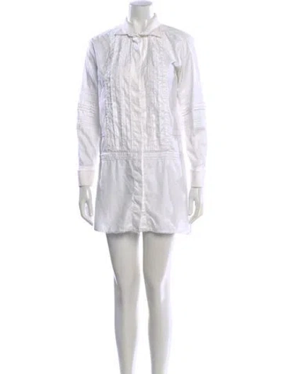 Pre-owned Burberry Mini Dress In White