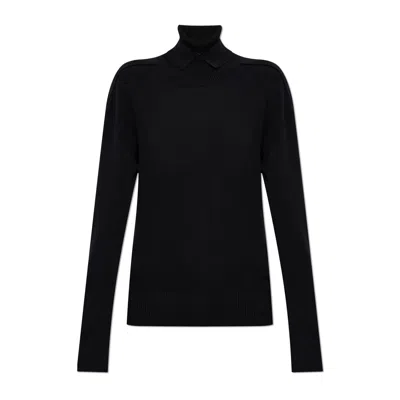 Burberry Mini Elegant Wool Blend Coat In Black