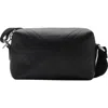 Burberry Mini Embossed Check Leather Crossbody Bag In Black