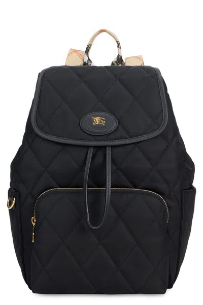 Burberry Mini Fabric Backpack 20cm In Black