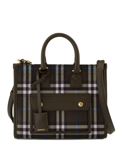 Burberry Mini Freya Check-pattern Tote Bag