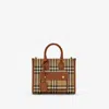 Burberry Freya Check Tote Bag In Archive Beige/briar Brown