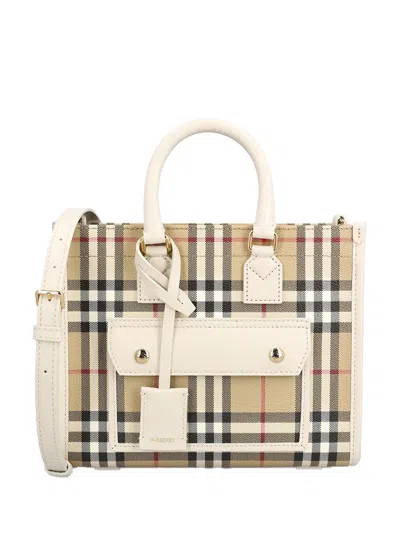 Burberry Freya Mini Tote Shoulder Bag In Multi
