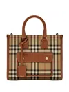 Burberry Freya Check Tote Bag In Neutrals