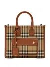 Burberry Freya Check Tote Bag In Nude & Neutrals