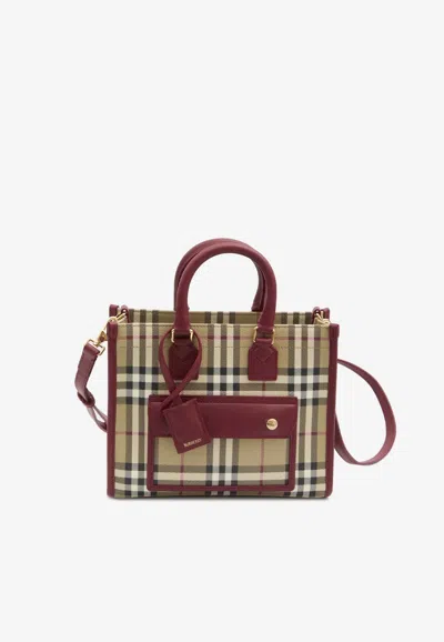 Burberry Mini Freya Tote Bag In Sand