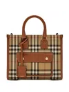 Burberry Freya Check Tote Bag In Beige