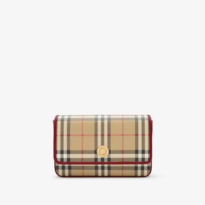 Burberry Mini Hampshire Dfc Leather Wallet In Brown