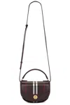 Burberry Highlands Mini Check Crossbody Bag In Brown