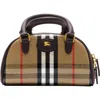Burberry Mini Highlands Bowling Handbag And Handles In Neutral