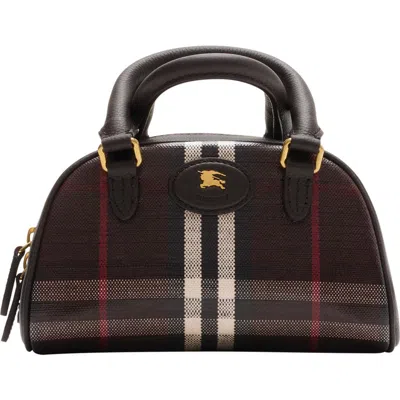 Burberry Mini Highlands Bowling Bag In Red