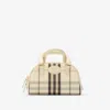 Burberry Check-pattern Bowling Mini Tote Bag In Sand