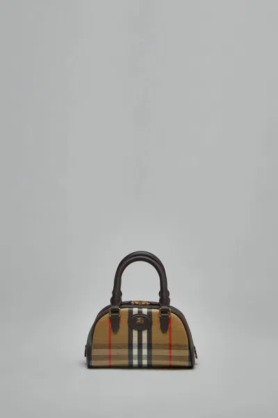 Burberry Mini Highlands Bowling Bag In Sand