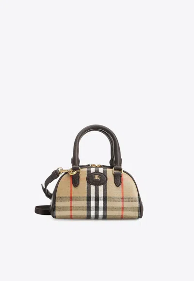 Burberry Mini Highlands Bowling Handbag In Sand