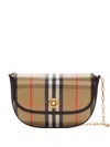 Burberry Shoulder Bag Checkered Pattern Chain Strap In Brown