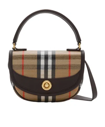 Burberry Women Highlands Crossbody Bag With Check Motif In Multi