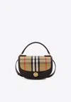 Burberry Women Highlands Crossbody Bag With Check Motif In Multi