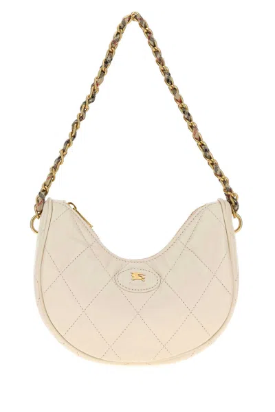 Burberry Mini Horseshoe Leather Shoulder Handbag In Neutral