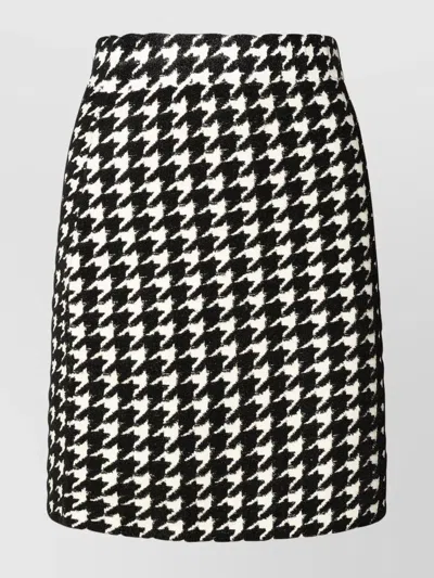 Burberry Mini Houndstooth Skirt Blend Viscose In Black