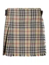 Burberry Mini Kilt Skirt In Sand