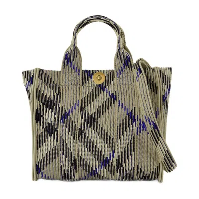 Burberry Mini Knit Shopper Bag In Beige
