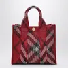 Burberry Mini Knitted Tote Bag With Check Pattern In Red