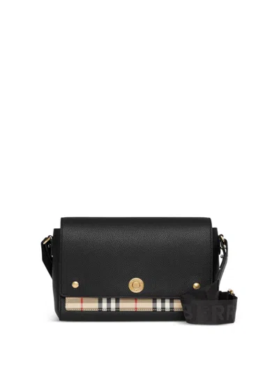 Burberry Mini Leather Shoulder Bag In Black