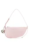 Burberry Woman Pastel Pink Leather Knight Small Shoulder Bag In Pink