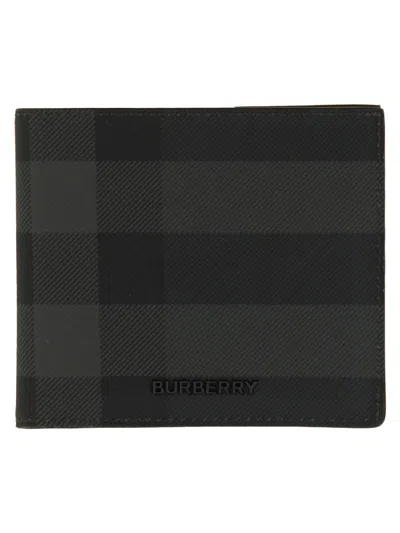Burberry Mini Leather Wallet For Men - Perfect For Ss26 In Gray