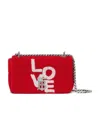 Burberry Mini Lola Love-motif Towelling Bag In Red