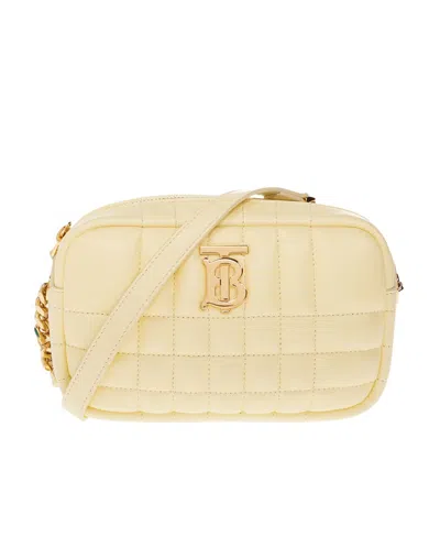 Burberry Mini Lola Quilted Camera Bag In Nude