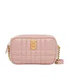 Burberry Mini Lola Quilted Leather Camera Bag In Pink