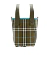 Burberry Mini London Check-pattern Tote Bag In Green