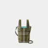 Burberry Mini London Shopper Bag -  - Cotton - Olive Green In Brown