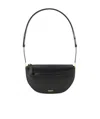 Burberry Medium Leather Olympia Shoulder Bag In Black