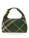 Burberry Medium Peg Check-pattern Shoulder Bag In Green