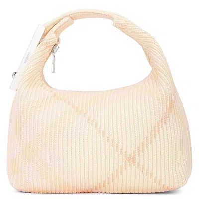 Burberry Mini Peg Check Duffle Bag In Neutral