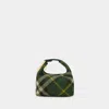 Burberry Embroidered Nylon Mini Peg Handbag In Green
