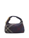 Burberry Womens Peg Medium Knitted Top-handle Bag Marine In Blue