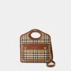 BURBERRY MINI POCKET - BURBERRY - CANVAS - BROWN