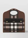 BURBERRY MINI POCKET BAG IN PRINTED E-CANVAS AND LEATHER