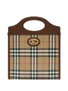 Burberry Coated Canvas Mini Pocket Handbag 24cm X 29cm In Brown