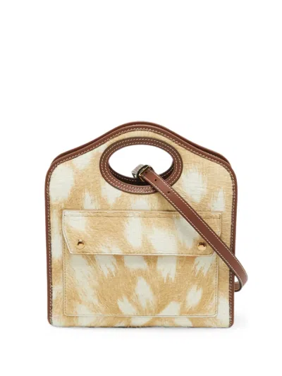 Pre-owned Burberry Mini Pocket Tote Bag In Neutral