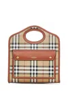 Burberry Printed Canvas And Leather Mini Pocket Handbag In Briar Brown