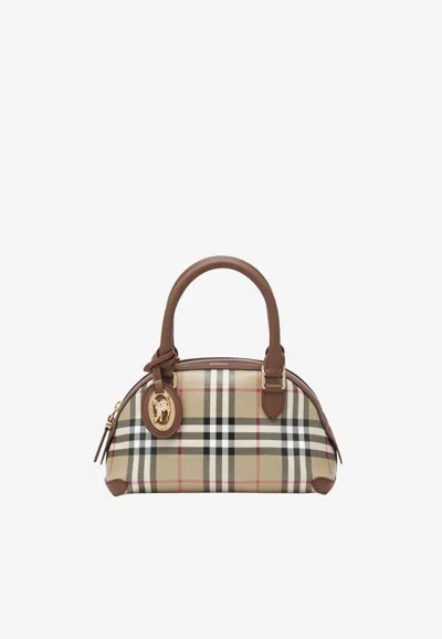 Burberry Mini Primrose Coated Canvas Handbag In Beige