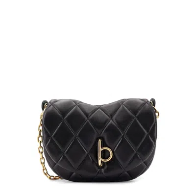 Burberry Mini Quilted Rocking Bag In Black