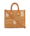 Burberry Mini Raffia Freya Tote Bag In Brown