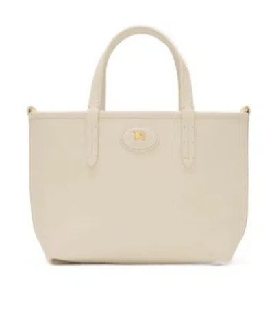 Burberry Mini Reversible Bloomsbury Tote In White