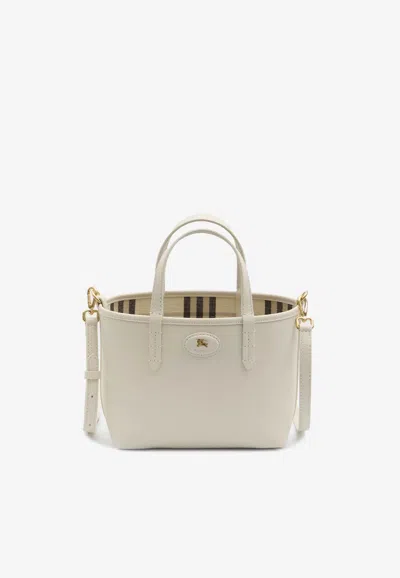 Burberry Mini Reversible Bloomsbury Tote Bag In White