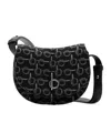 Burberry Mini Rocking Horse B-pattern Crossbody Bag In Black